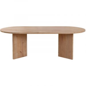 DRAWER Table basse ovale en bois 119x60cm - Bois clair - Sam