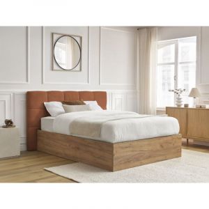 Lit coffre KUMO tissu bouclette