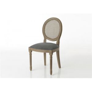 Amadeus Chaise grise en acajou médaillon Gris