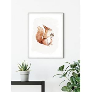 Komar Affiche d'art Hungry Squirrel - Taille: 30 x 40 cm - coloré