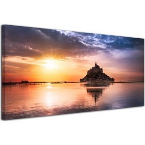 Declina, D&eacute;coration murale tableau, tableau deco home, tableau deco murale salon, Tableau photo deco MONT SAINT MICHEL 100x50 cm