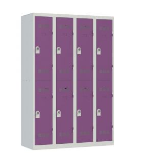 Vestiaire 4 colonnes - 2 cases - Gris et prune