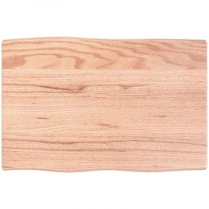VidaXL Plateau de Table, de Bureau, Table à Manger bois chêne massif traité bordure assortie - Brun