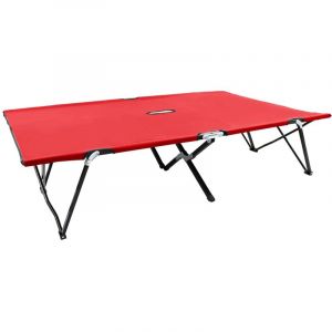 Image de VidaXL Chaise longue pliable 2 places Rouge Acier