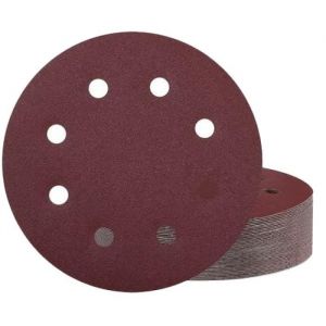 Lot de 40 disques abrasifs 180 mm grain 240 - disques de 180 mm - 8 trous - Papier abrasif pour ponceuse murale