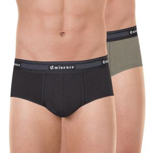 Eminence Lot de 2 slips homme Tailor Bio multicolore en coton