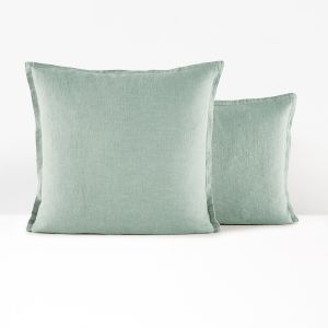 Taie d'oreiller en lin lavé, Linot Opaline Taille 85X185 cm;63X63 cm