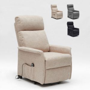 Image de Le Roi du Relax Fauteuil Relax Électrique avec Système Releveur pour Personnes Agées Giorgia Fx, Couleur: Beige