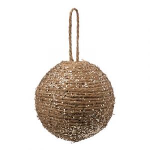 Atmosphera Créateur d'intérieur - Boule de Noël Corde Paillette 8cm Marron