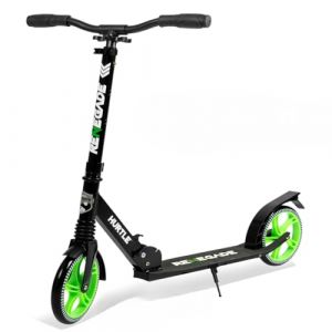 Hurtle Trottinette Enfant/Adulte/Adolescent -Trottinette à 2 Roues avec Guidon T-Bar Réglable - Plateau Antidérapant en Alliage - Scooter Pliable Portables pour Enfants avec Sangle de Transport