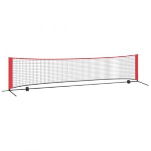 VidaXL Filet De Tennis Noir Et Rouge 396 X 92 X 87 Cm Polyester
