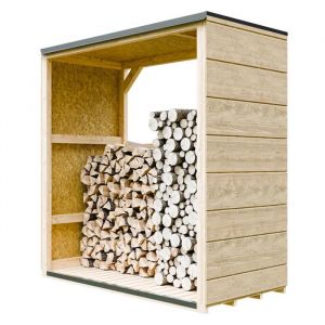 Abri à bûches extérieur 114 m² - 75 x 153 x H159 cm - TIMBELA M980-1