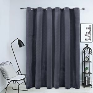 VidaXL Rideau occultant et anneaux métal Velours Anthracite 290x245 cm