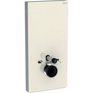 Geberit Module sanitaire Monolit pour WC mural, 101cm, raccordement d'eau latéral, avec pièce de raccordement, Coloris: Gris sable de verre / Aluminium