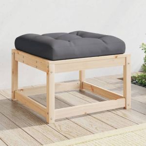VidaXL Repose pied de jardin avec coussins bois de pin massif