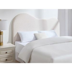 Tête de lit 140 cm - Tissu bouclette - Blanc - VORIOTA