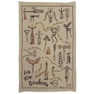 Declikdeco Torchon lin Les sommeliers Naturel 45 x 70