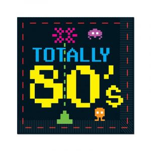 16 Serviettes en papier Ann&eacute;es 80's 33 x 33 cm