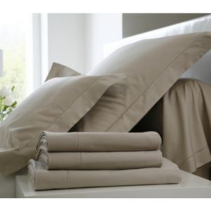 Blanc des vosges Uni Satin Taie Coton Chanvre 65x65 cm