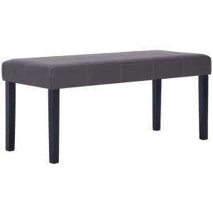 Banquette pouf tabouret meuble banc 106 cm gris similicuir 3002207