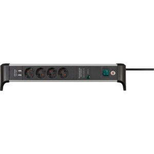 Image de Brennenstuhl Alu-Office-Line 60.000A Multiprise de protection contre les surtensions avec fonction de charge usb 4x 1,8m H05VV-F 3G1,5 - 1391020410