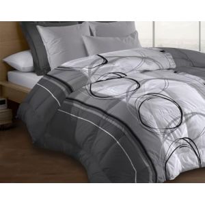 Couette microfibre 220x240 - Imprimée double-face - 550 grs-m2 - Roue libre gris