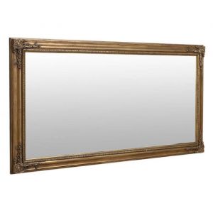 Decoration D ’ Autrefois - Grand Miroir Rectangulaire - Bois - Or - Interior's