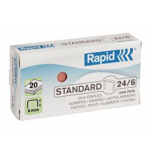 Image de Rapid 24862300 - Blister de 4 paquets de 1000 agrafes standard 26/6 mm