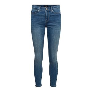 Vero Moda Tilde Midrise Slim Ankle Zip XS Medium Blue Denim - Medium Blue Denim - XS