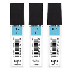 Tombow EX-07P-F Bo&icirc;te de 12 Recharges pour Porte-mine pointe 0,7mm, duret&eacute; F