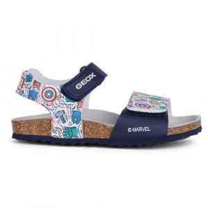 Geox J Ghita Boy E Sandale, Bleu Marine Multicolore, 35 EU