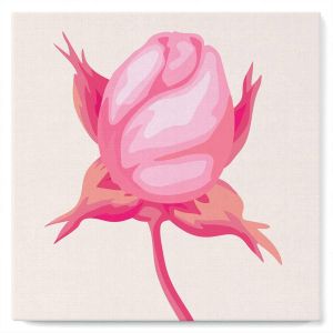 Mini peinture au numéro : Bouton de Rose - toile tendue sur chassis