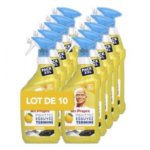 Mr. Propre Pschittez, Essuyez, Termin&eacute; Spray D&eacute;graissant Et Nettoyant Cuisine Citron, 10 x 800ML. Pas De Traces. Pas De R&eacute;sidus Dangereux