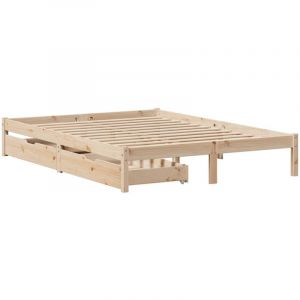 VidaXL Cadre de lit sans matelas 140x190 cm bois de pin massif