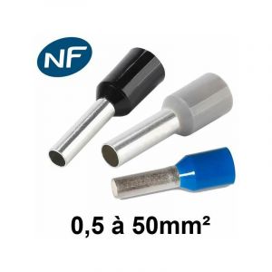 Embout de câblage pour fil souple de 0,5 à 50mm²