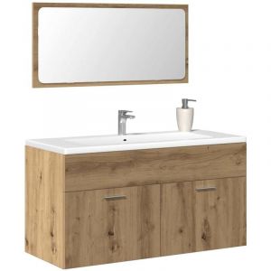 VidaXL Armoire de salle de bain avec miroir chêne artisanal