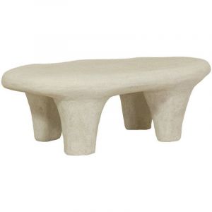 Made In Meubles - Table basse blanche en polyrésine effet béton Danaé