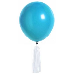 Ruedelafete Kit de 6 Ballons Pompons ® blanc/TURQUOISE