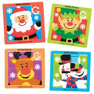 Baker Ross AX455 Puzzles À Faire Glisser Amis Festifs - Paquet De 8, Jouets Petits pour Les Enfants, Les Jouets Petits De Noël, Idéal pour Les Fêtes, pour Les Remplisseurs De Bas Et comme des Prix.