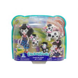 Image de Coffret enchantimals poupée cambrie cow et les vaches ricotta mac cheese - figurine 15cm avec animal ferme - mini-poupee