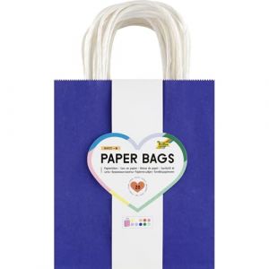 Folia 21839 - Paper Bags BASIC M, 20 sachets en papier kraft 110 g/m&sup2; en 7 couleurs, env. 18 x 21 x 8 cm, pour bricoler, d&eacute;corer et offrir