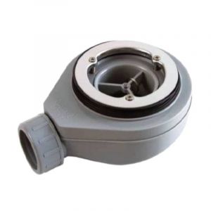 Stano Receveur de douche 70 x 170 cm extra plat PURE en r&eacute;sine surface ardois&eacute;e blanc Grille inox