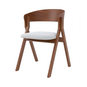 Rendez-vous D&eacute;co - Chaise en bois d'h&eacute;v&eacute;a et tissu gris clair - h&eacute;lo&iuml;se