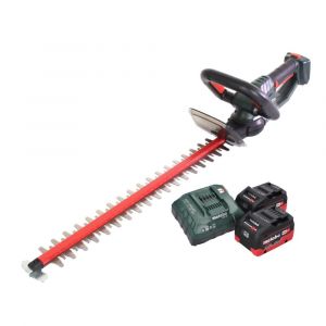 Metabo HS 18 LTX 65 Taille-haie sans fil 18 V 63 cm + 2x Batteries 8,0 Ah + Chargeur