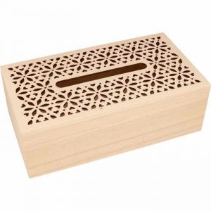 Boîte à mouchoirs avec couvercle fleuri - 25,5 x 14 x 8,5 cm