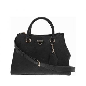 Guess Sac noir porte-mains et bandoulière avec des gravures du logo de la marque