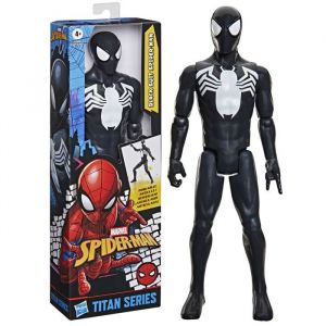 Hasbro Marvel Spider-Man Titan Series, Figurine Deluxe Spider-Man en Costume Noir de 30 cm, Jouets de Super-h&eacute;ros pour Enfants, d&egrave;s 4 Ans