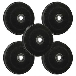 Vhbw 5x Filtres &agrave; charbon actif compatible avec Ariston SL16MWH - ECO E233, P1952M90 - ECO E233, SL16MBR - ECO E233 hotte aspirante - 23 cm