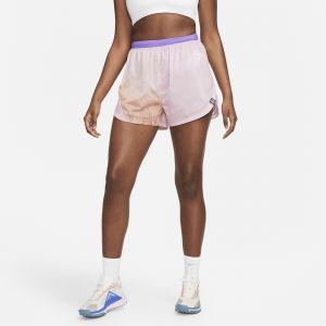 Nike Short de trail avec poches et sous-short int&eacute;gr&eacute; 8 cm taille mi-haute Dri-FIT Repel pour femme - Jaune - Taille M - Female