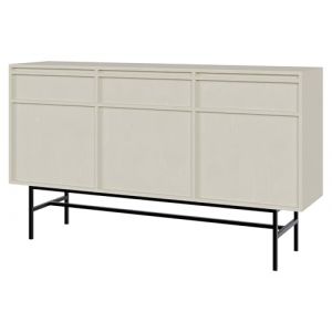 Selsey - evo - Buffet à trois portes - 154 cm - avec tiroirs et cadre - crème